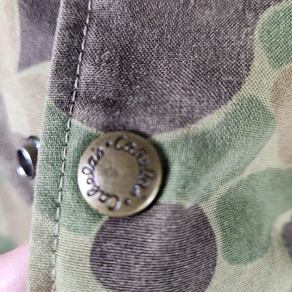 Vtg Cabelas Duck Camo Hunting Jacket Made USA Size L Frog‎ Camouflage